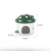 Tazón De Alimentos Para Hamster De Cerámica Con Estilo De Bosque De Hongos Fantasía Casa De Cerámica Para Mascotas Suministros De Paisajismo Para Oso Dorado Evacuación De Calor En Verano - details 8