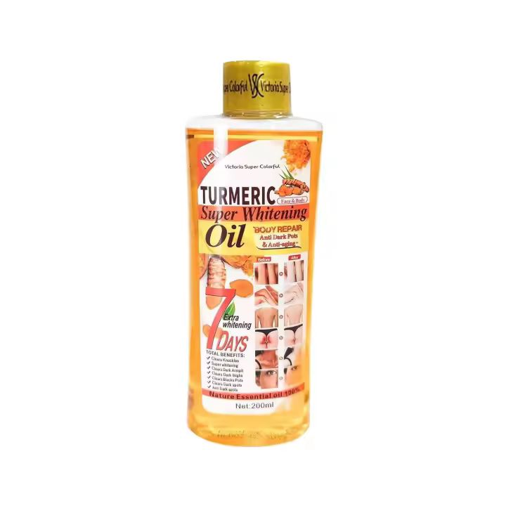 Aceite de cúrcuma Aceite súper blanqueador Aceite de cúrcuma para la piel Aceite de cúrcuma Aceite súper blanqueador Aceite de cúrcuma Aceite para aclarar la piel oscura 200 ml - 1
