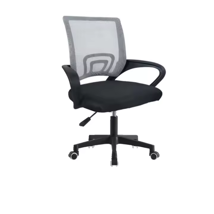 Silla de Oficina con Soporte Lumbar Giratoria Escritorio Sillon Ruedas Despacho casa salon habitacion ergonómica Gaming, escritorio, silla nordico tulipu NEGRO GRIS - 1