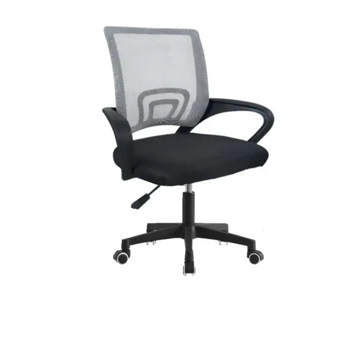 Silla de Oficina con Soporte Lumbar Giratoria Escritorio Sillon Ruedas Despacho casa salon habitacion ergonómica Gaming, escritorio, silla nordico tulipu NEGRO GRIS - 1