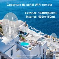 Repetidor WiFi,Repetidor WiFi Largo Alcance WiFi Exterior Potente， AC1200 Repetidor WiFi Largo Alcance/Amplificador WiFi Larga Distancia Support PoE/Dual-Banda 2.4+5G/4 Antena WiFi Repeater Exterior(2 Puertos Gigabit WAN/LAN) - details 2