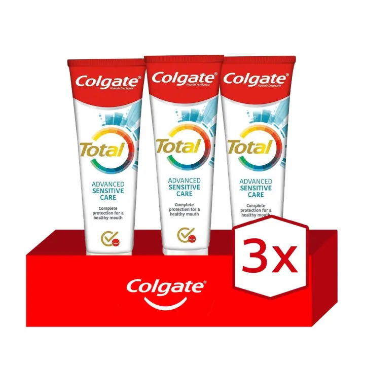 Pasta de dientes Colgate Total Advanced Sensitive 24h de protección completa 75ml. Pack 3 - 1