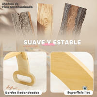 AIYAPLAY Escalada para Niños de Madera 2 en 1 Arco de Escalada para Niños de 18-48 Meses Balancín para Bebés Carga 50 kg 68x42x36 cm Natural - details 4