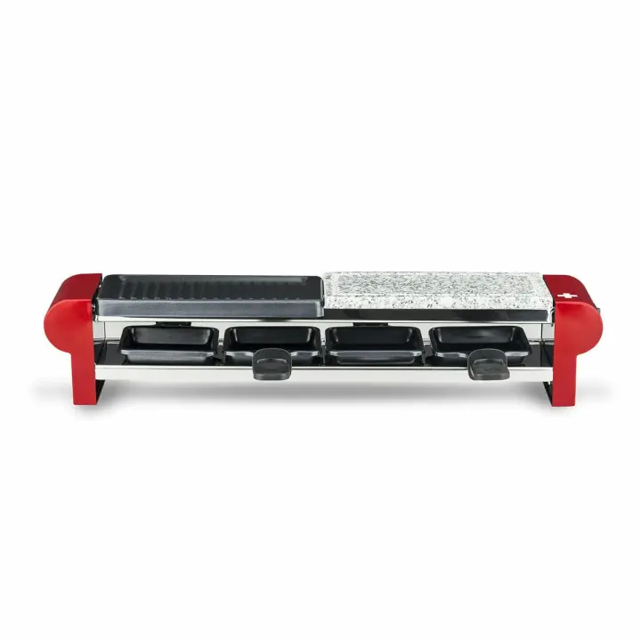 Raclette 4 Personas 2 en 1, Plancha Con Piedra Natural, 600 W. - 1