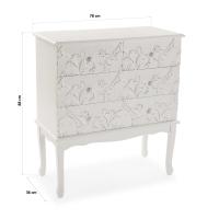VERSA HOME - Cómoda en madera tallada con 4 cajones y unas medidas de 78x36x88 cm , en madera de abeto y MDF - details 1