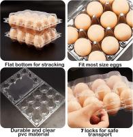 Paquete de 24 cajas de plástico para huevos a granel vacías claras de pollo bandeja de huevos para pastos familiares pollo granja negocio mercado-mantenga 1 docena de huevos de forma segura-7. - details 1