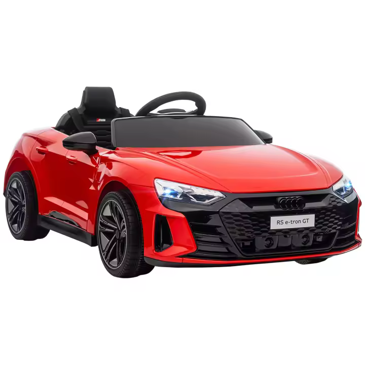HOMCOM Coche Eléctrico AUDI RS e-tron GT para Niños de 3-5 Años Coche de Batería 12V con 2 Motores Mando a Distancia Faros LED Bocina Música USB y Apertura de Puerta 3-5 km/h 103x58x41 cm - 1