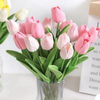 10Pcs Flores Artificiales De Tulipán Toque Real Decoración Para Hogar Dormitorio Bodas Jardín Accesorios De Vaso - details 1