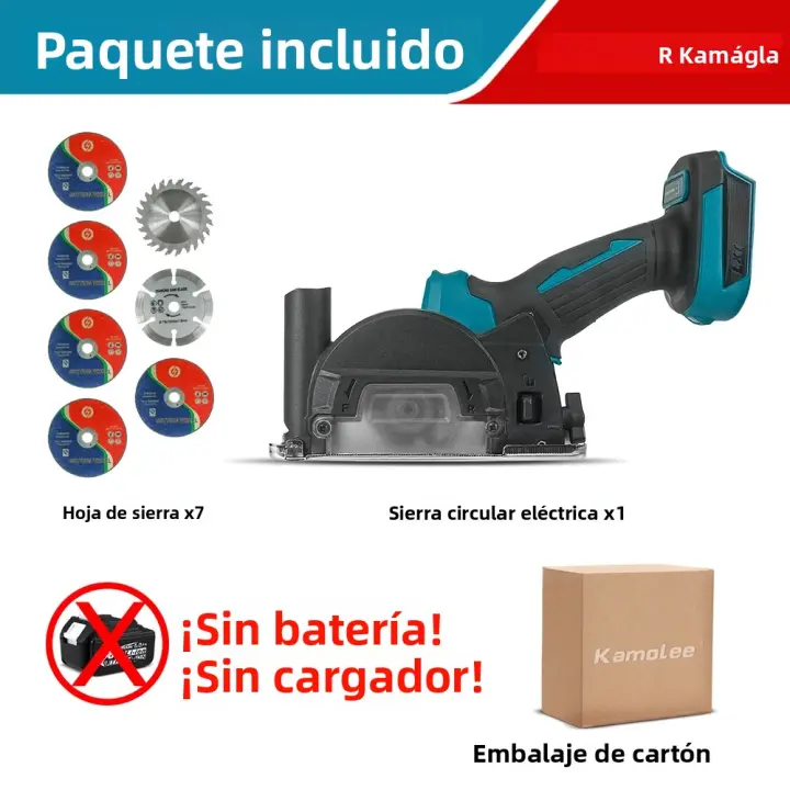 Sábanca Circular Eléctrica Sin Escobillas Kamolee 3 Pulgadas Multifuncional Para DIY En El Hogar Compatible Con Batería Makita 18V - 1