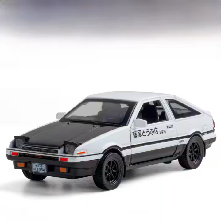 Coche De Juguete a Escala 1/32 AE86 Initial D Con Sonido Y Luz Función De Retroceso Colección De Vehículos Simulados De Aleación Para Niños - 1