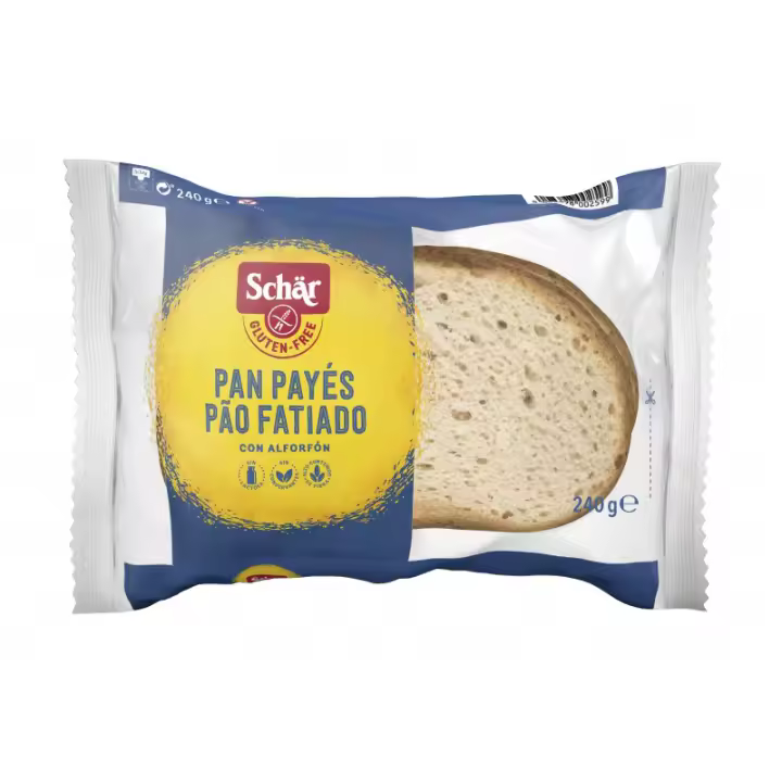 DR. SCHAR - Pan Payés 240 g, Pan de Molde Casero, sin Gluten, con Trigo de Sarraceno, Rústico y Artesanal, Intenso Sabor a Masa Madre, Textura de Miga Abierta, Corteza Dorada - 1