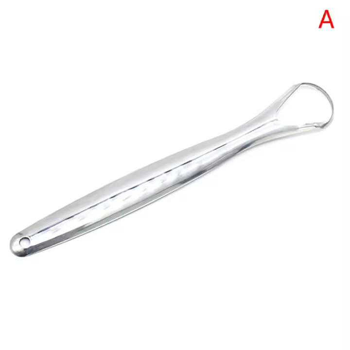 2 Pcs Limpia Lengua De Acero Inoxidable Herramienta Ecológica Para Cuidado Oral Reutilizable Herramienta Fresadora Para Adultos - 1