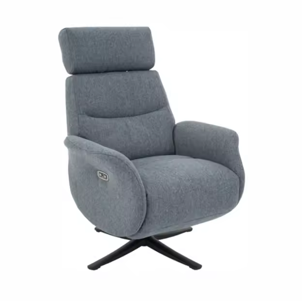 Sillón Relax Giratorio Slaap Lola Gris Oscuro, Eléctrico, 2 Motores, Cabezal Manual (Entrega pie de calle, fácil montaje) - 1