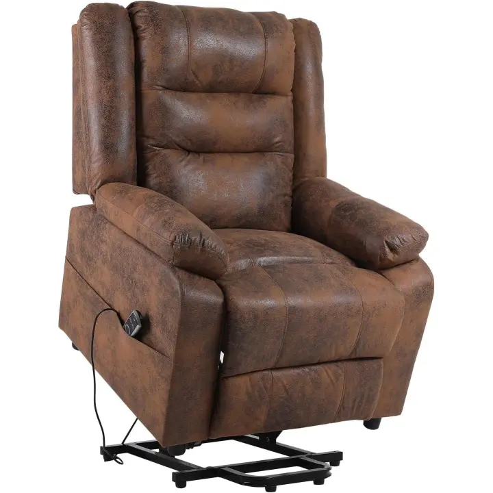 Silla de Masaje Asukale con Función de Calor y Ayuda para Levantarse – Sillón Relax Reclinable con Control Remoto, Masaje Vibratorio y Estilo Vintage – Ideal para Personas Mayores Marrón - 1