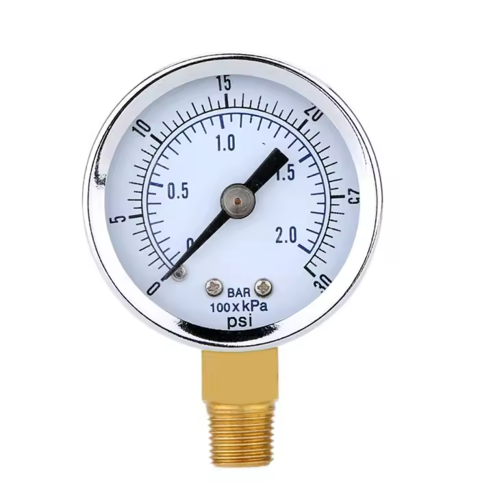 Mini Gástrula Portátil De Presión De Agua Y Aceite 0-30 PSI 0-2bar NPT Para Compresor De Aire Y Sistemas Hydraulicos Escala Doble - 1