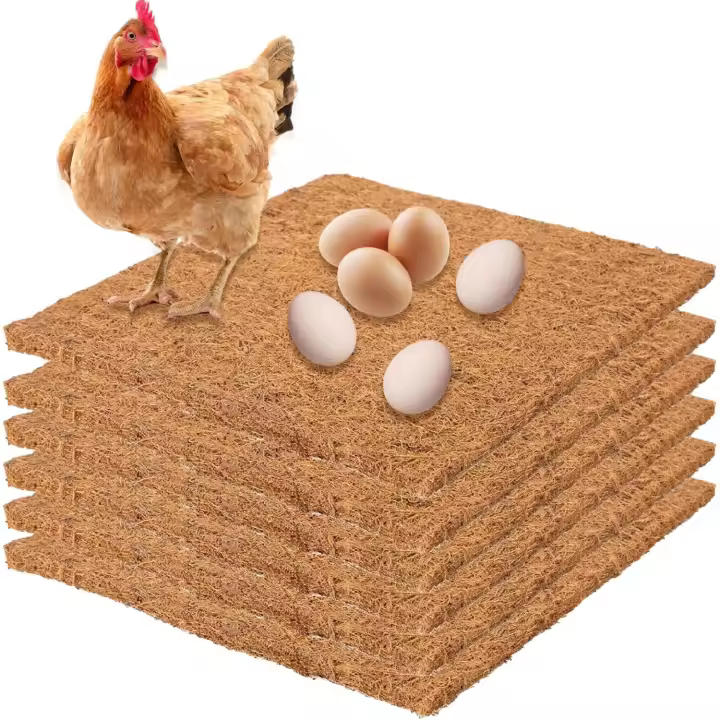 Almohadillas para nido de gallinas, 6 unidades, 12 x 12 pulgadas, lavables, reutilizables, cortables, de fibra de coco gruesa, para gallinero - 1
