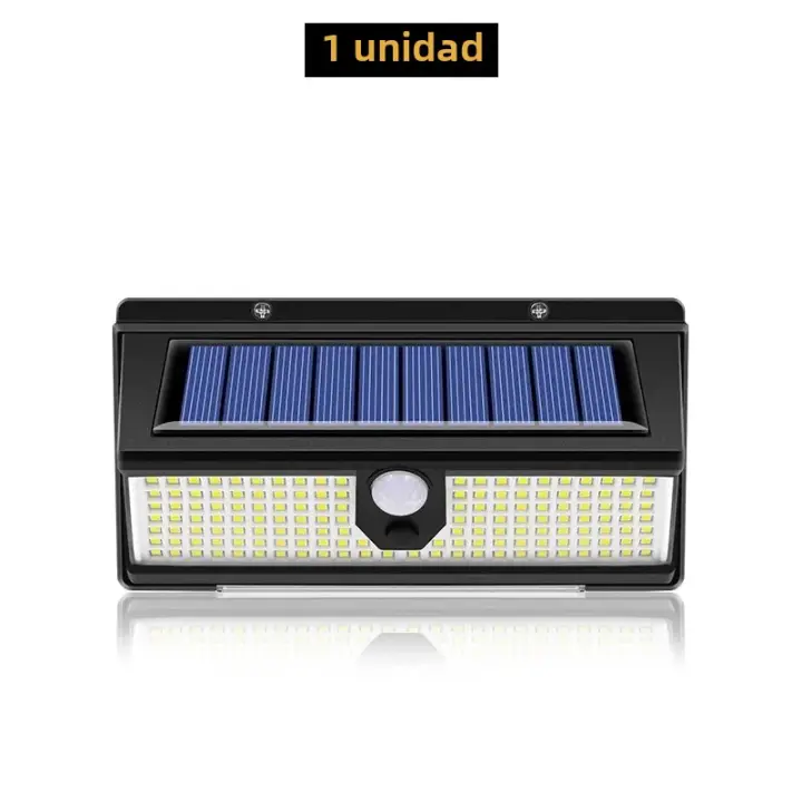 Lámpara De Pared Solar LED 190 LEDs Para Jardín Decoración Exterior IP65 Impermeable Con Sensor De Movimiento Y 4 Modos Para Puerta De Jardín - 1