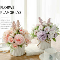 Bouquet De Flores Artificiales Hydrangea Y Rosas Silken Decoración Para Hogar Jardín Bodas Y Navidad Plantas Decorativas Con Vaso - details 6