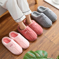 Chinelos De Invierno Para Hombres Y Mujeres Suela Gruesa No-Slip Comodidad Interior Couplés Algodón Suave Talla Real - details 1