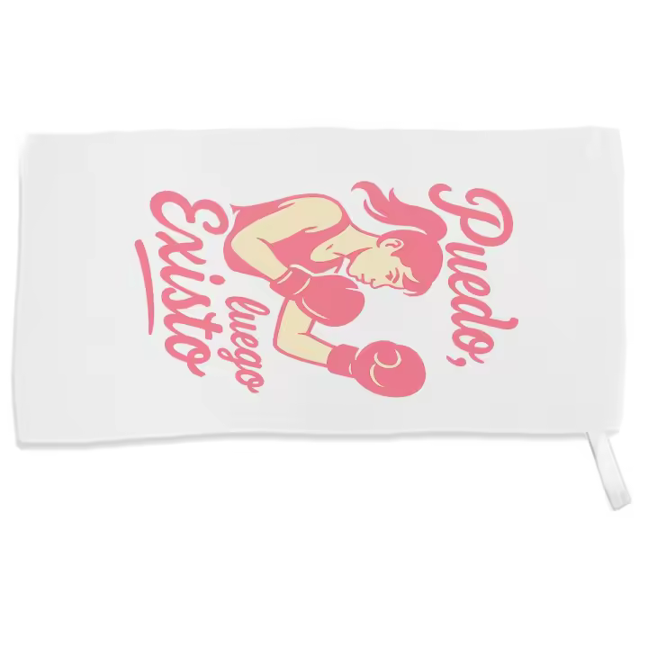 MERCHANDMANIA Toalla Pequeña absorbente frase motivadora puedo luego existo suave con cinta elastica - 1