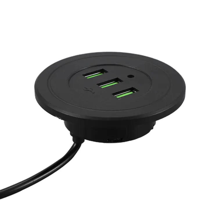 Cargador De Escritorio Con 3 Puertos USB 3 En 1 HUB Para Teléfono Móvil Accesorio De Carga Para Computadora Y Despachador De Datos - 1