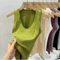Camisola De Mujer 2025 Estilo Coreano Sólida Con Cuello Redondo Bajo Y Ribbed Basic Summmer Elasticado Slim Versátil - details 17
