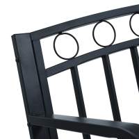 vidaXL Banco de jardín acero negro 125 cm - details 4