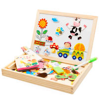 Tablero Magnético De Madera Para Niños Con Puzzle De Animales Multifuncional Tablero De Escribir Y Dibujar like De Aprendizaje Educativo Juguete Para Niños - details 3