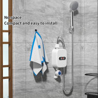 Calentador de agua instantáneo para ducha 3500W, calentador de agua caliente pantalla Digital, Con kit de ducha, para casa de campo, Hotel - details 1