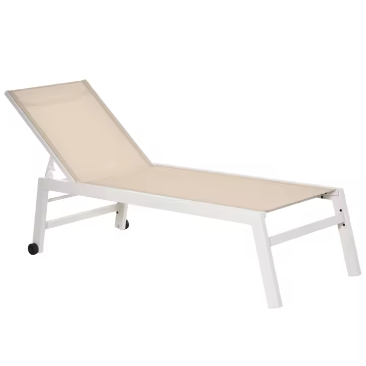 Outsunny Tumbona Multiposiciones de Jardín con Respaldo Reclinable en 5 Posiciones de Aluminio y texteline Carga 120 kg para Patio Terraza 169x65x102 cm - 1