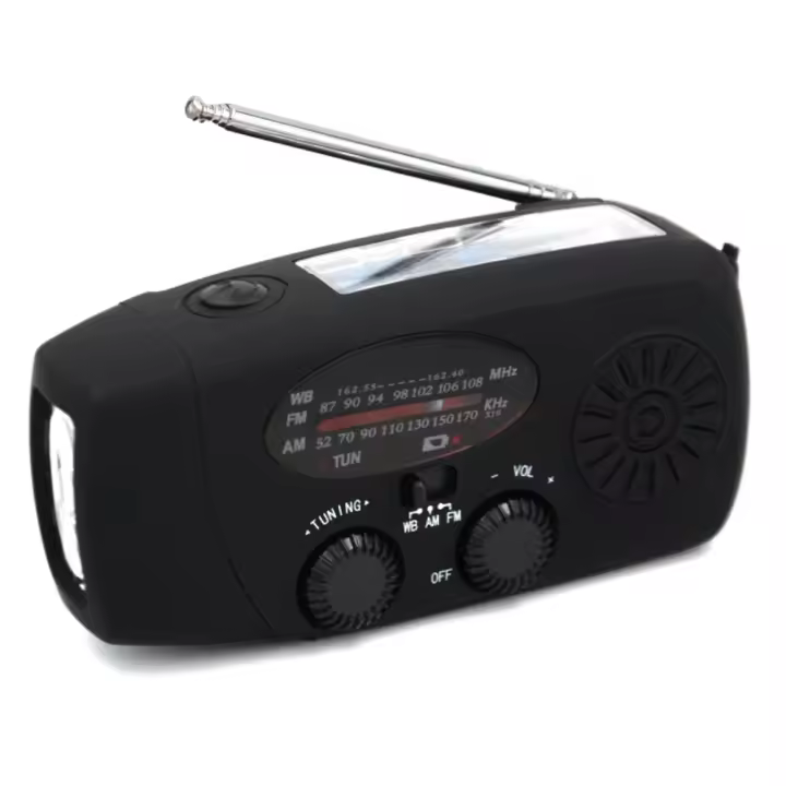 Radio De Emergencia Solar Con Manivela Portátil 2000mAh DAB/FM/Bluetooth Linterna De Lectura De 4 Maneras Para Supervivencia - 1