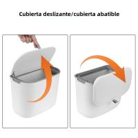 Bandeja De Cocina Montada En La Pared Con Papel Toalla Y Cesta De Basura Ecológica De 7L Con Tapa Para Cocinas Y Baños - details 2