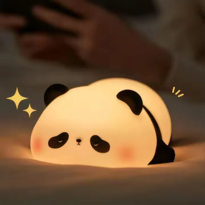 Luz Nocturna LED Lindo Oso Panda Cordero Silicona Toque Recargable Por USB Para Decoración De Dormitorio Regalo De Cumpleaños Para Niños - 1