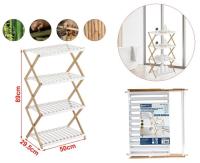 Estantería Plegable de Madera Marrón y Blanco - Multiuso - Estantería de bambú 3/4 baldas - details 7