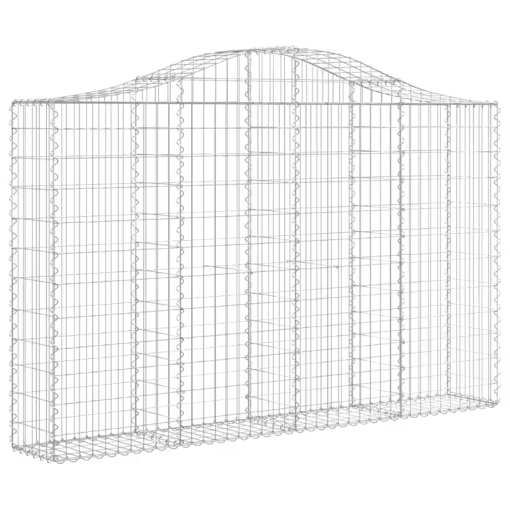 vidaXL Cesta gaviones forma arco hierro galvanizado 200x30x120/140 cm - 1