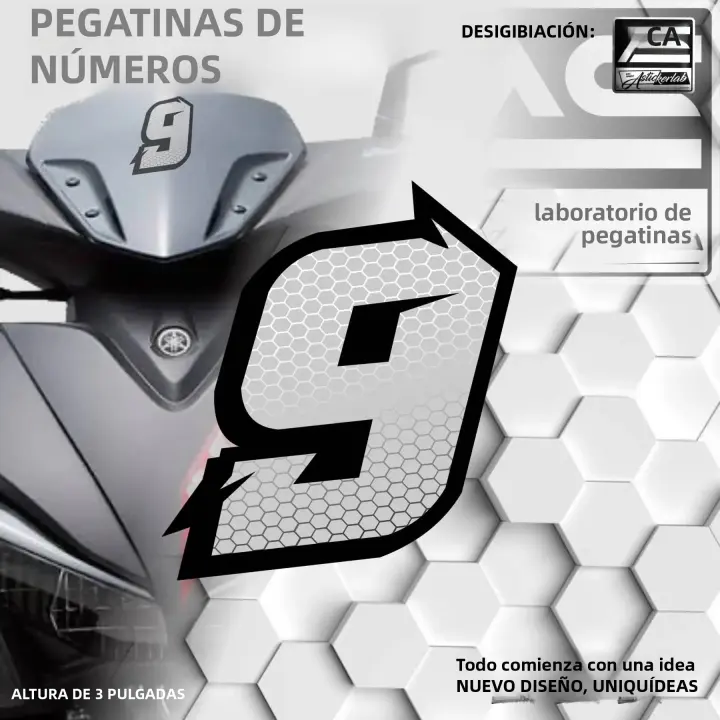 Pegatinas De Números De Cola De Abeja Para Motocicleta Pegatinas De Vinilo Impermeables Para Carrocería Y Tanque De Combustible Decoración De Motocicleta - 1