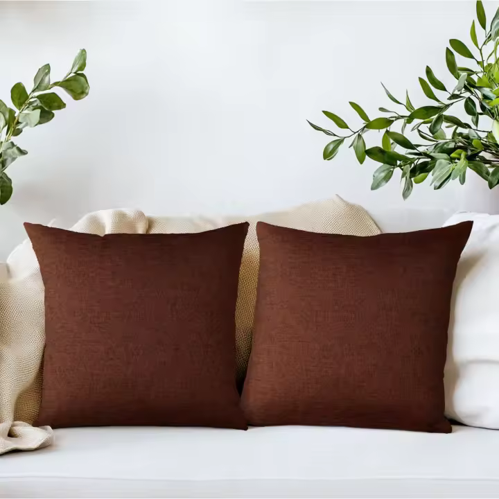 Fundas de Cojines 2 Unidades  - Fundas para Almohadas con Cremalleras diseño Lino Laminado por Las Dos Caras - 2 Fundas - 1