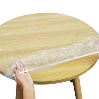 Funda Redonda De PVC Impermeable Y Antiaceite Con Borde Elástico Para Mesa Protección Fácil De Limpiar Para Hogar Y Eventos - details 2