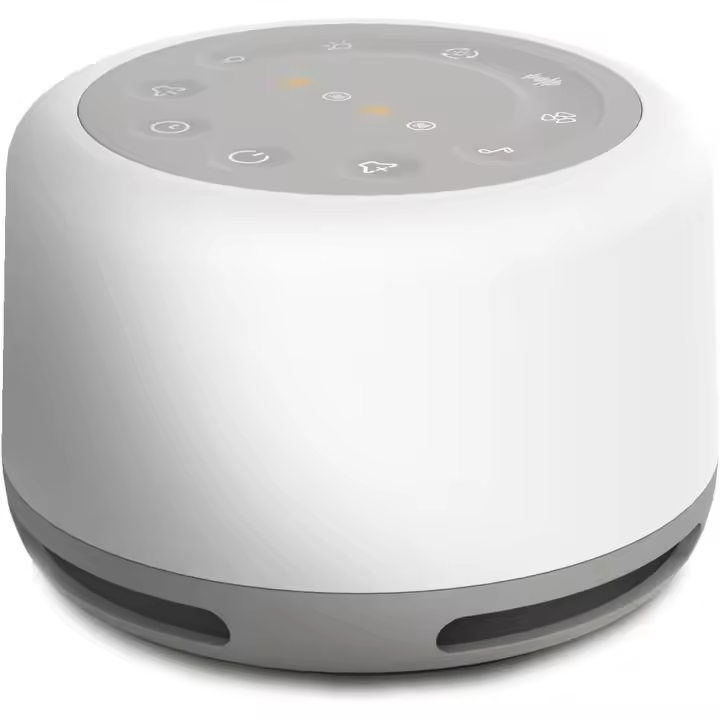 White Noise Machine Baby Ruido blanco [batería de 2000 mAh] [6 niveles de brillo] [conexión Bluetooth] [24 sonidos relajantes] ayuda a dormir para bebés Sound Machine con Super batería para - 1