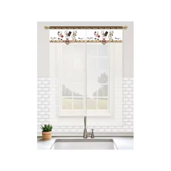 STARLEY - Cortinas para Cocina Modernas y Decorativas – 3 Tamaños Disponibles  – Ideales para Ventanas de Cocina, Comedor o Fregadero – Fáciles de Instalar - 1
