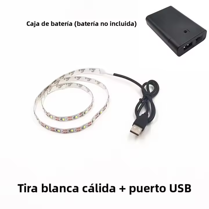 Tiras LED Con Caja De Batería 5V USB Para Televisión Inteligente Decoración De Habitación Juego Navidad Festival Iluminación - 1