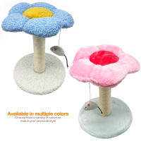 Rascador Gato Árbol para Gatos con Diseño de Flor Centro de Actividades Compacto con Ratón Colgante y Poste Rascador de Sisal - details 2