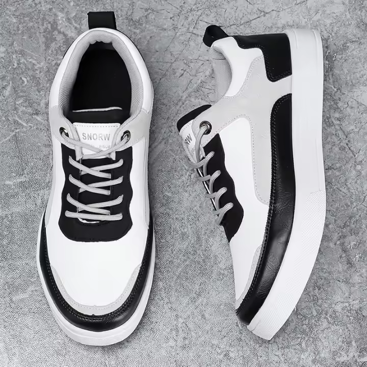 Zapatos Casuales Para Hombre En Cuero PU Cómodos Y Ligeros Para Caminar Tenis Masculino Zapatos Casuales Transversales Tallas Reales - 1