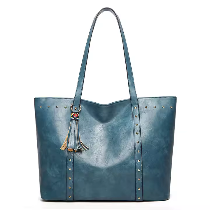 Bolso de mujer nuevo estilo europeo y americano de moda retro de gran capacidad bolso de hombro con remaches bolso de mano simple - 1