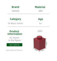 Wange 232Pcs 3005 Bloques De Construcción Compatible Con Bloques Básicos 1x1 Alta 1-Hole Para Niños Juguetes De Artesanía Regalo Caja De Piezas De Plástico ABS Unisex - details 1