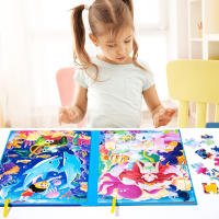 Libro De Rompecabezas Montessori Para Bebés Y Niños Juego De Aprendizaje Prescolar En Madera Dinosaurio Y Escena De Granja Animal - details 0