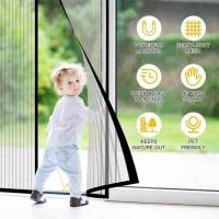 Puerta De Pantalla Magnética Self-sealing Para El Hogar Malla De Partición Que Evita Insectos Mascotas Y Niños. Tamaño 38x82 Pulgadas. Venta Por Pieza. - details 9
