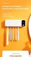 Sterilizador De Cepillo De Dientes UV Recargable Con Soporte De Pared Y Pantalla LED Para Baño Resistente a Perforaciones - details 0