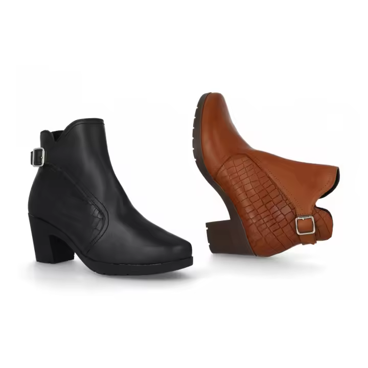 Mº3493 - BE RELAX BOTIN SEÑORA PIEL   COLORES : CUERO , NEGRO  TALLAS : 35 AL 41  CORTE EXTERIOR : PIEL  FORRO INTERIOR : SINTÉTICO / PIEL  PLANTILLA : PIEL    ALTURA TACÓN / CUÑA : 6 CM.  PISO : SINTÉTICO - 1