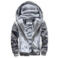 Chaqueta De Fleece Para Hombres Camuflaje Cremallera Y Capucha Abrigo Invernal Manga Larga Casual Streetwear - details 9